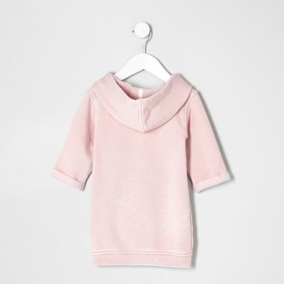 Mini girls pink hooded love sweater dress